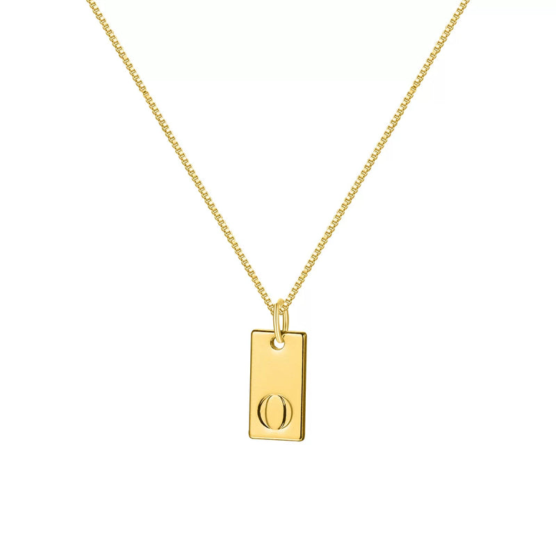 Initial Pendant Box Chain Necklace