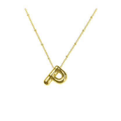 Aiyanah Glossy Bubble Letter Necklace