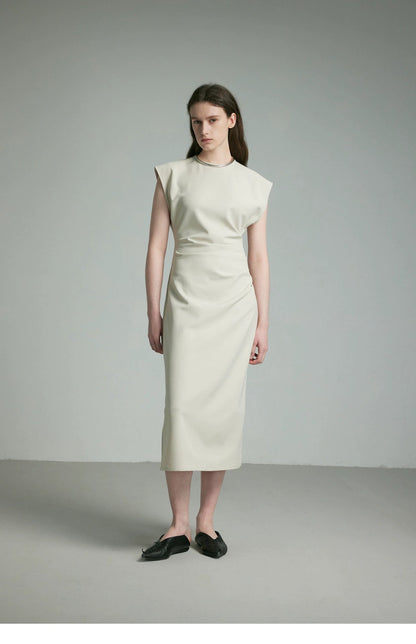 Round Neck Sleeveless Midi Dress