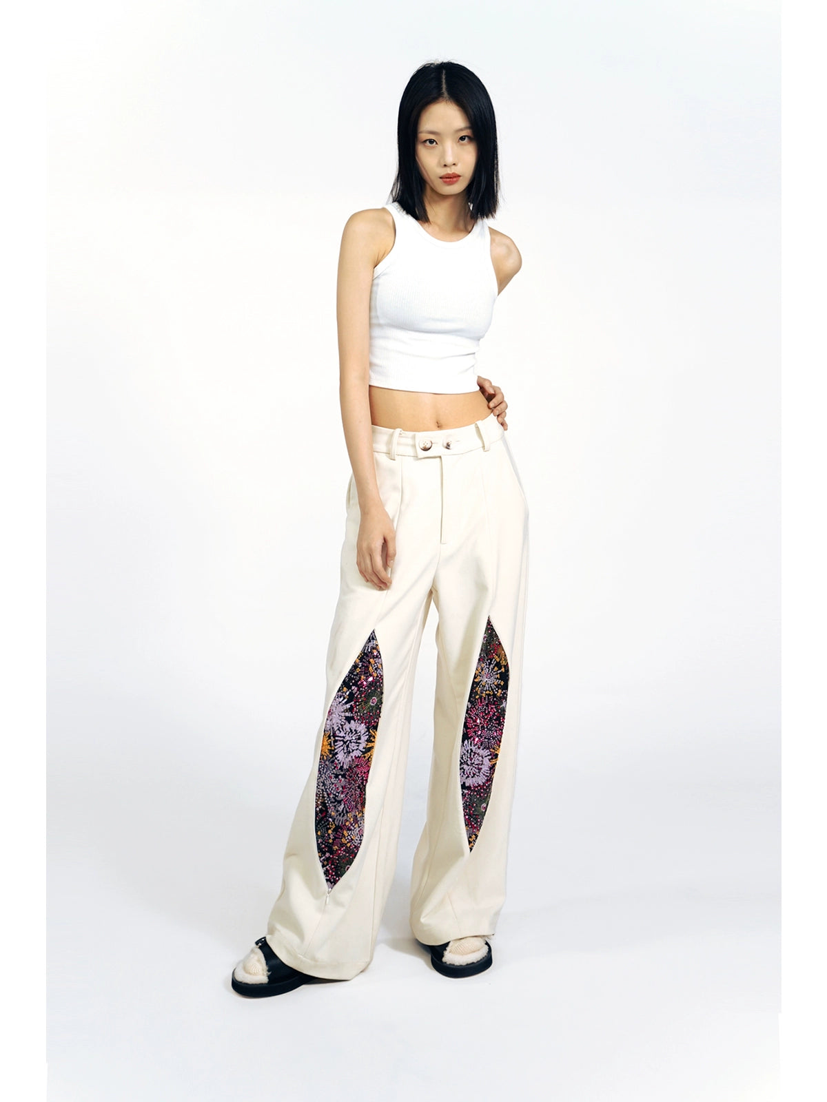Firework Design Straight-leg Pants