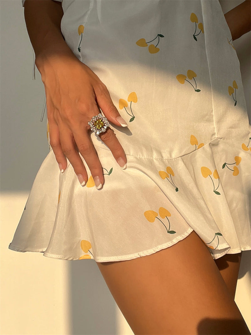 Rena Golden Zircon Crystal Ring