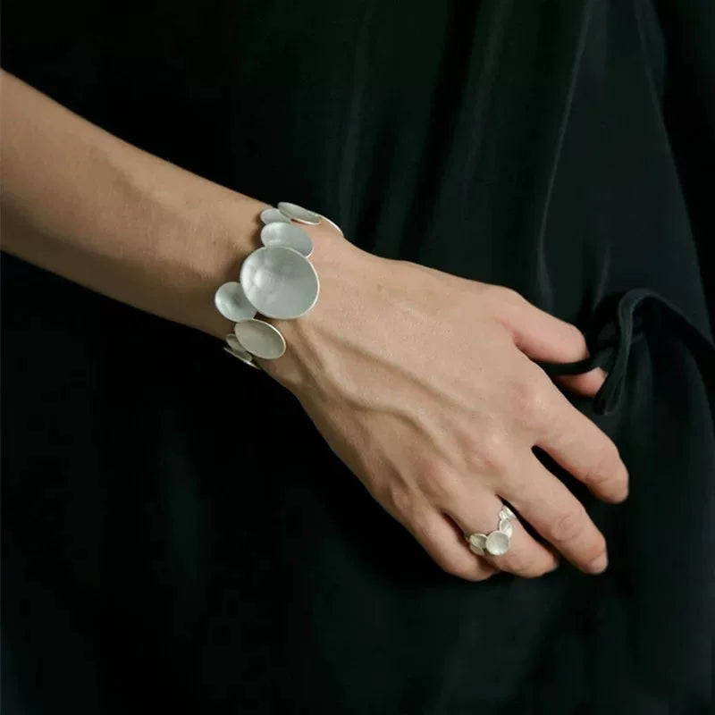 Irregular Disc Bracelet and Ring Set