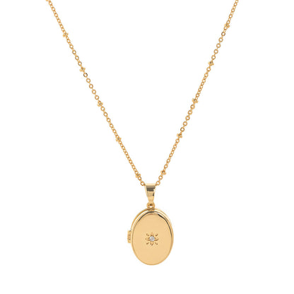 Butterfly Shell Locket Necklace