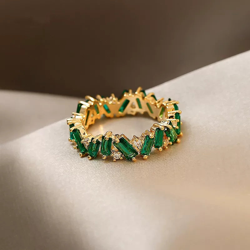 Irregular Green Gemstone Ring