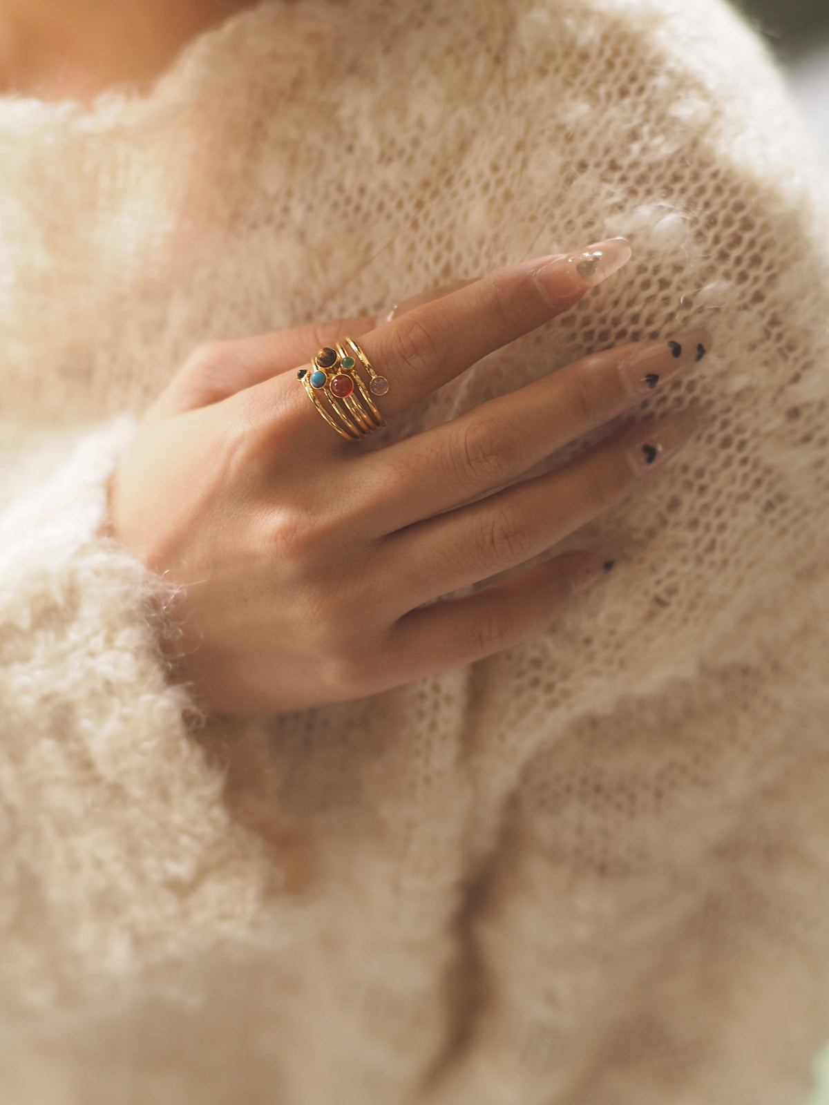 Neena Multi-gemstone Adjustable Ring