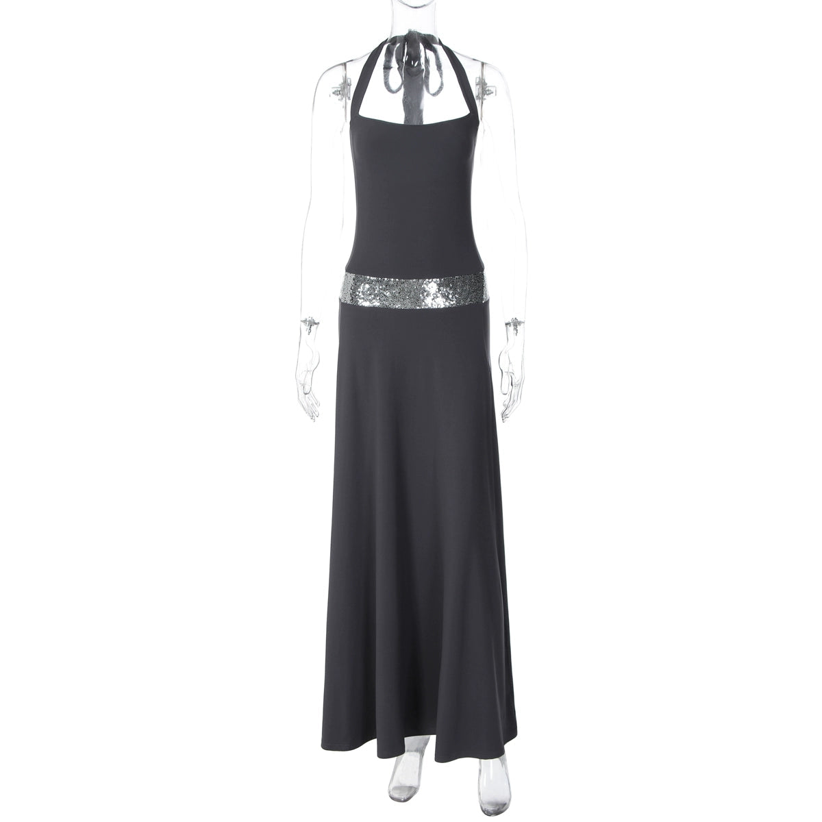 Eleanor Sequin Halter Maxi Dress