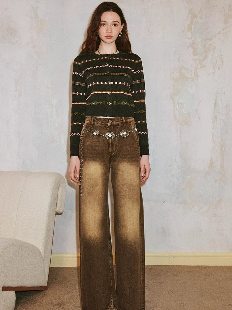 Fair Isle Cropped Cardigan