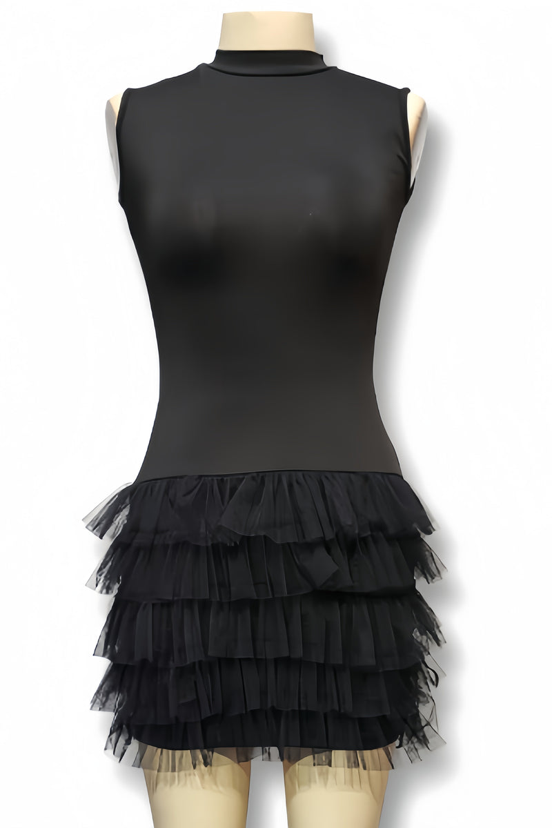 Lami Black Sleeveless Mini Dress