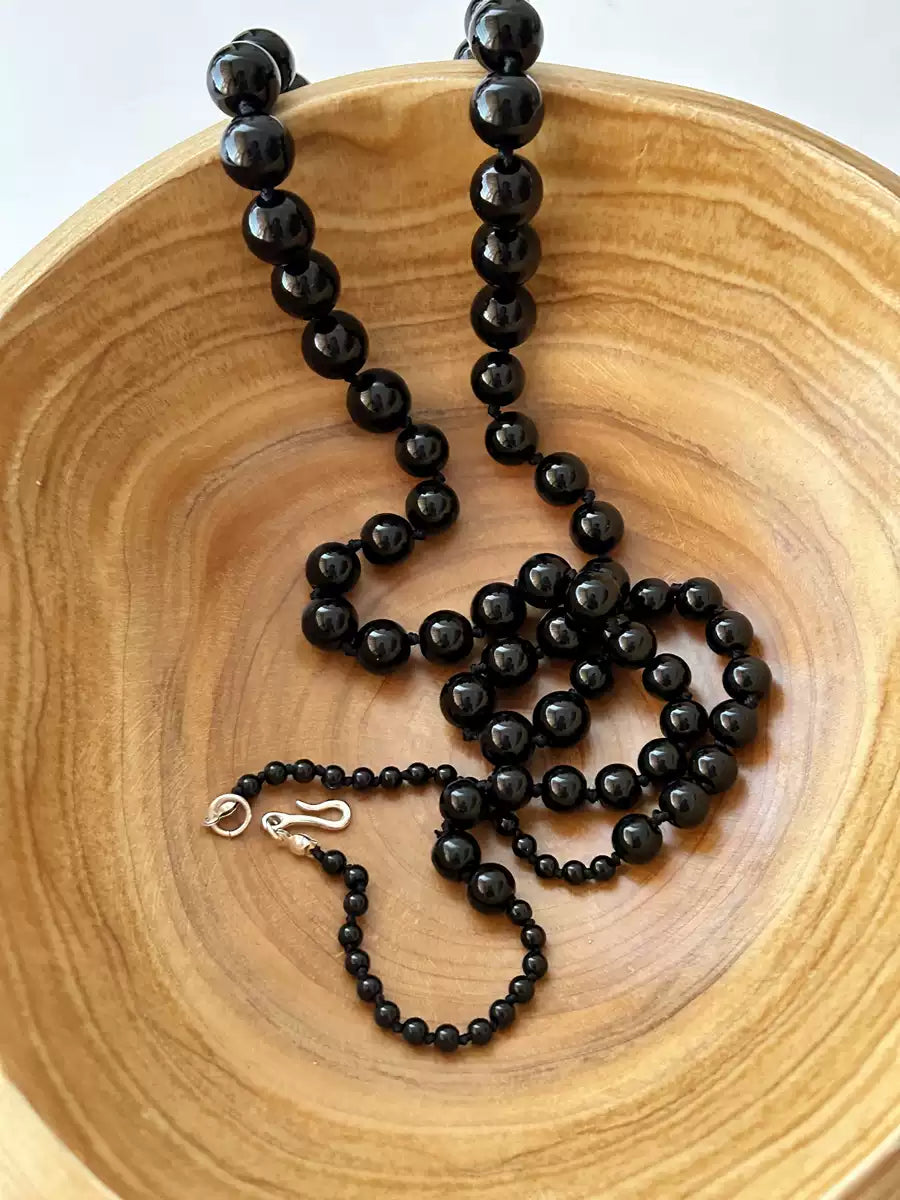 Luna Black Onyx Beaded Necklace