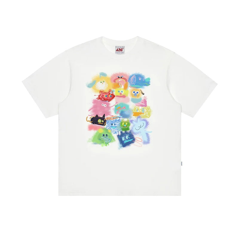 Inkjet Color Graffiti Print T-shirt