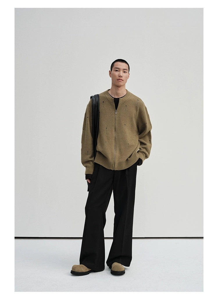 Irregular Distressed Open-knit Cardigan/vest