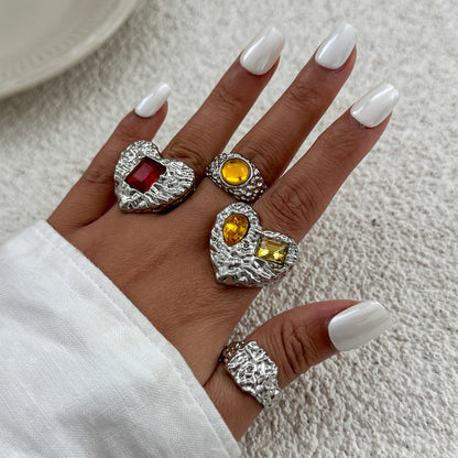Aishani Molten Heart Crystal Ring