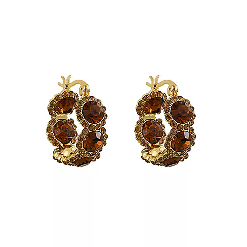 Aza Gold-plated Rhinestone Earrings
