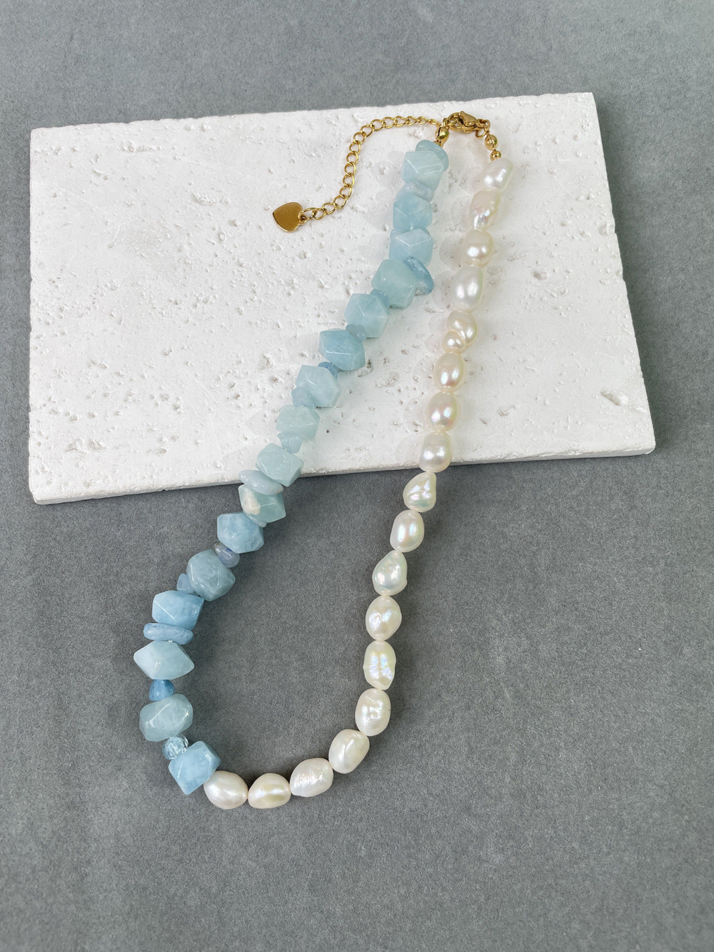 Stori Aquamarine & Pearl Necklace