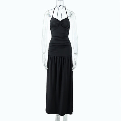 Clothing Halter Slim Fit Backless Hip Side Slit Maxi Dress
