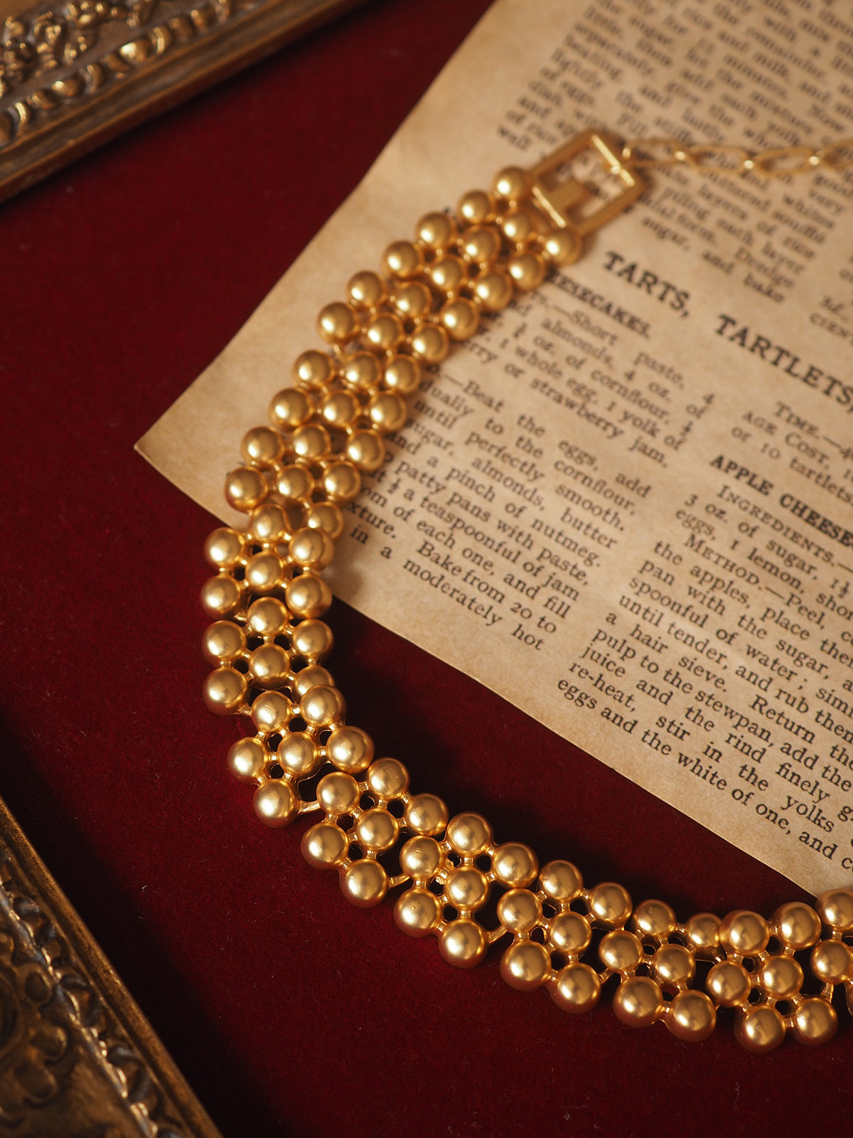 Tayah Golden Beaded Choker Necklace