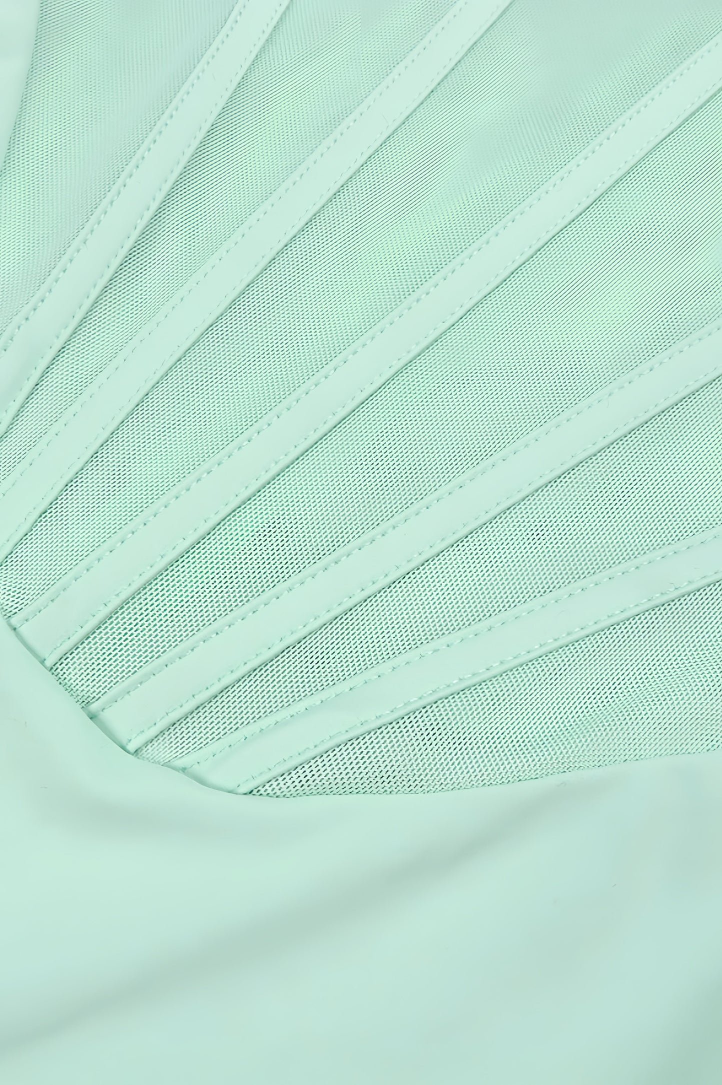 Gened Green Ribbon Sheer Chiffon Maxi Dress