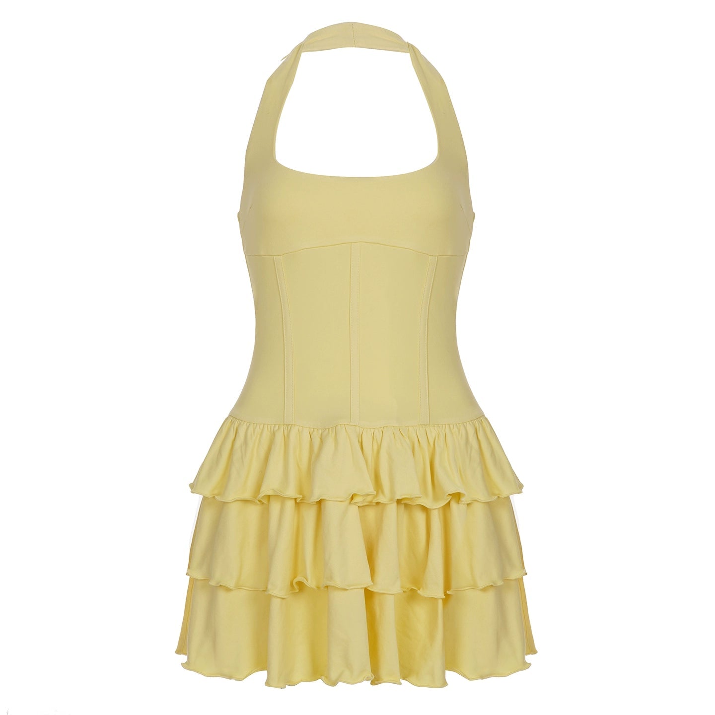 Aziya Halter Pleated Mini Dress