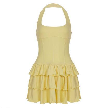 Aziya Halter Pleated Mini Dress