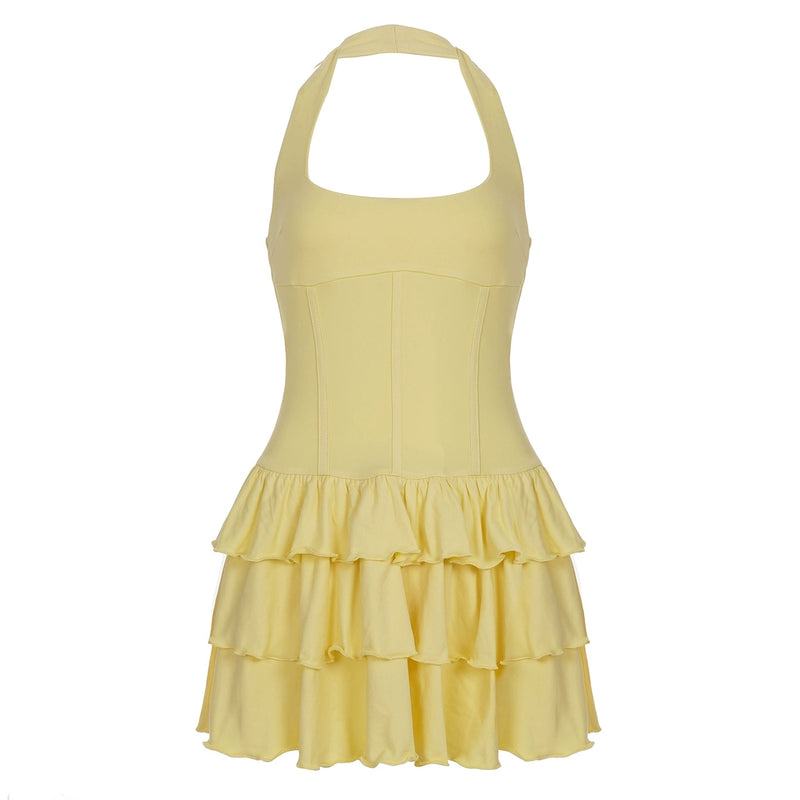 Aziya Halter Pleated Mini Dress