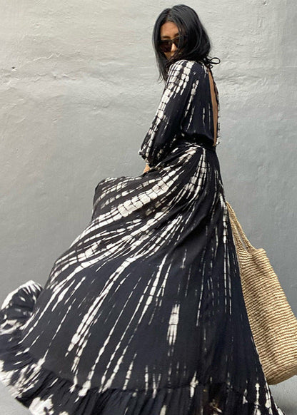 Eclipse Flow - Tie-dye Wrap Maxi Dress