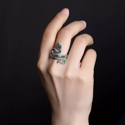 Serpentine Elegance Snake Silver Ring