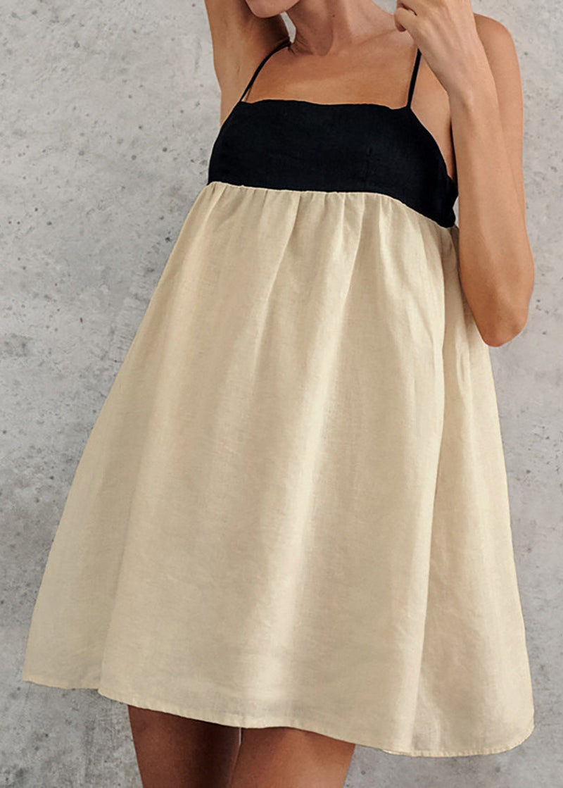 Adele - Two-tone A-line Mini Dress