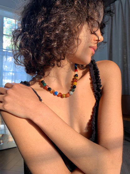 Colorful Gemstone Bead Necklace