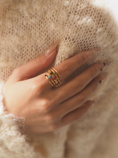 Neena Multi-gemstone Adjustable Ring