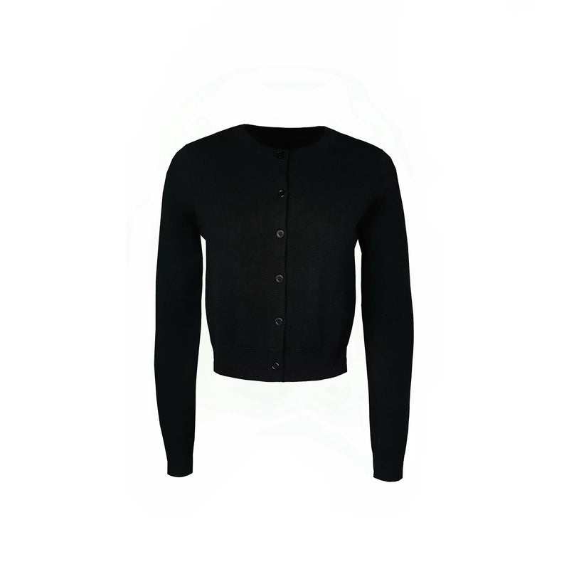 Slim-fit Cropped Knit Cardigan Sweater