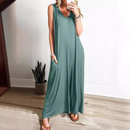 Summer Fresh Pocket Jumpsuit Thin Jumpsuit