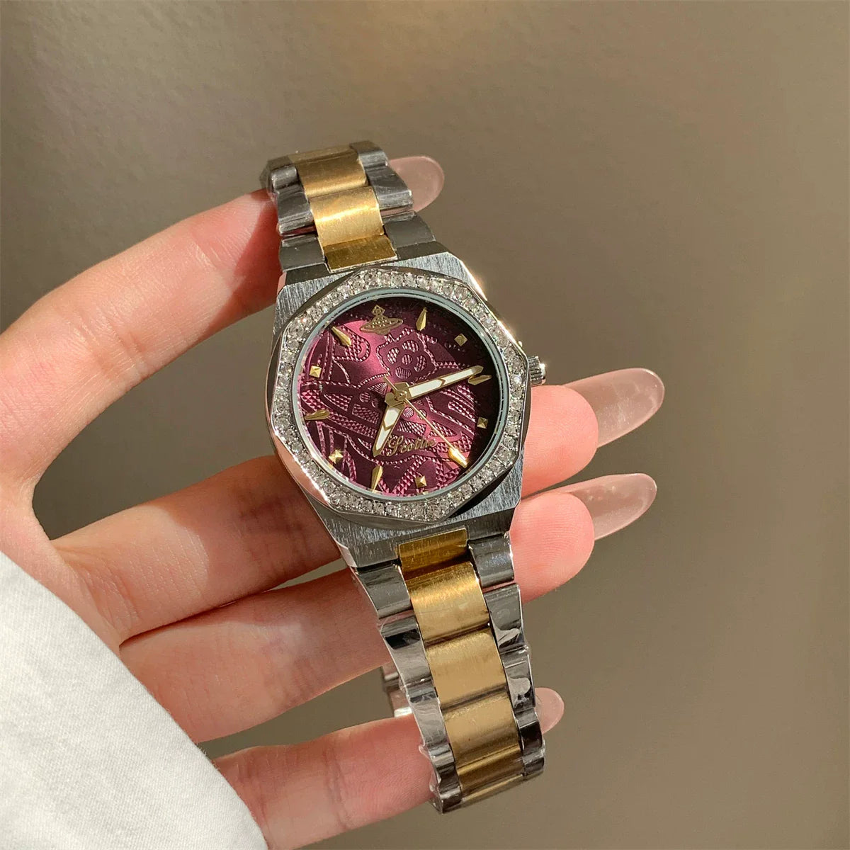 Embossed Dial Bracelet Watch