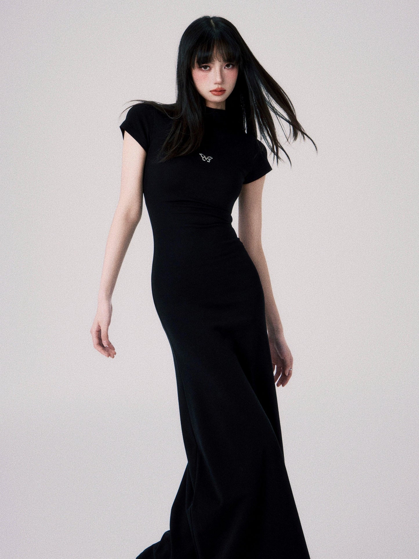 Luluswings Butterfly Emblem Fitted Maxi Dress - Evening Gown