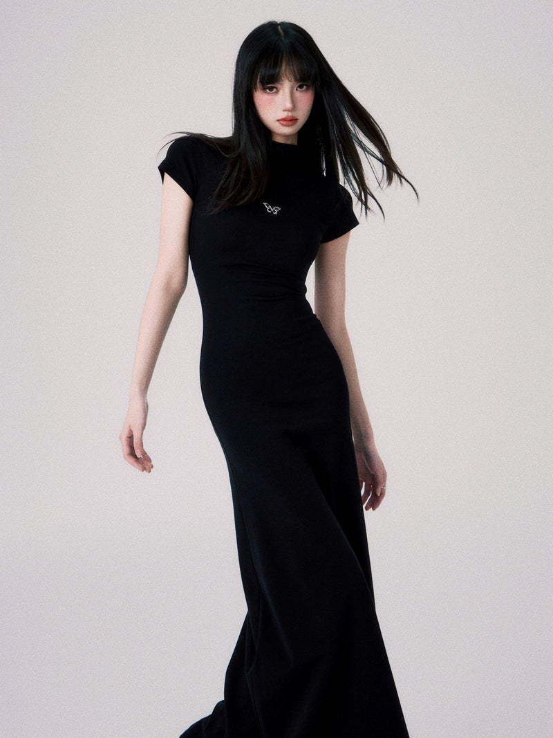 Luluswings Butterfly Emblem Fitted Maxi Dress - Evening Gown