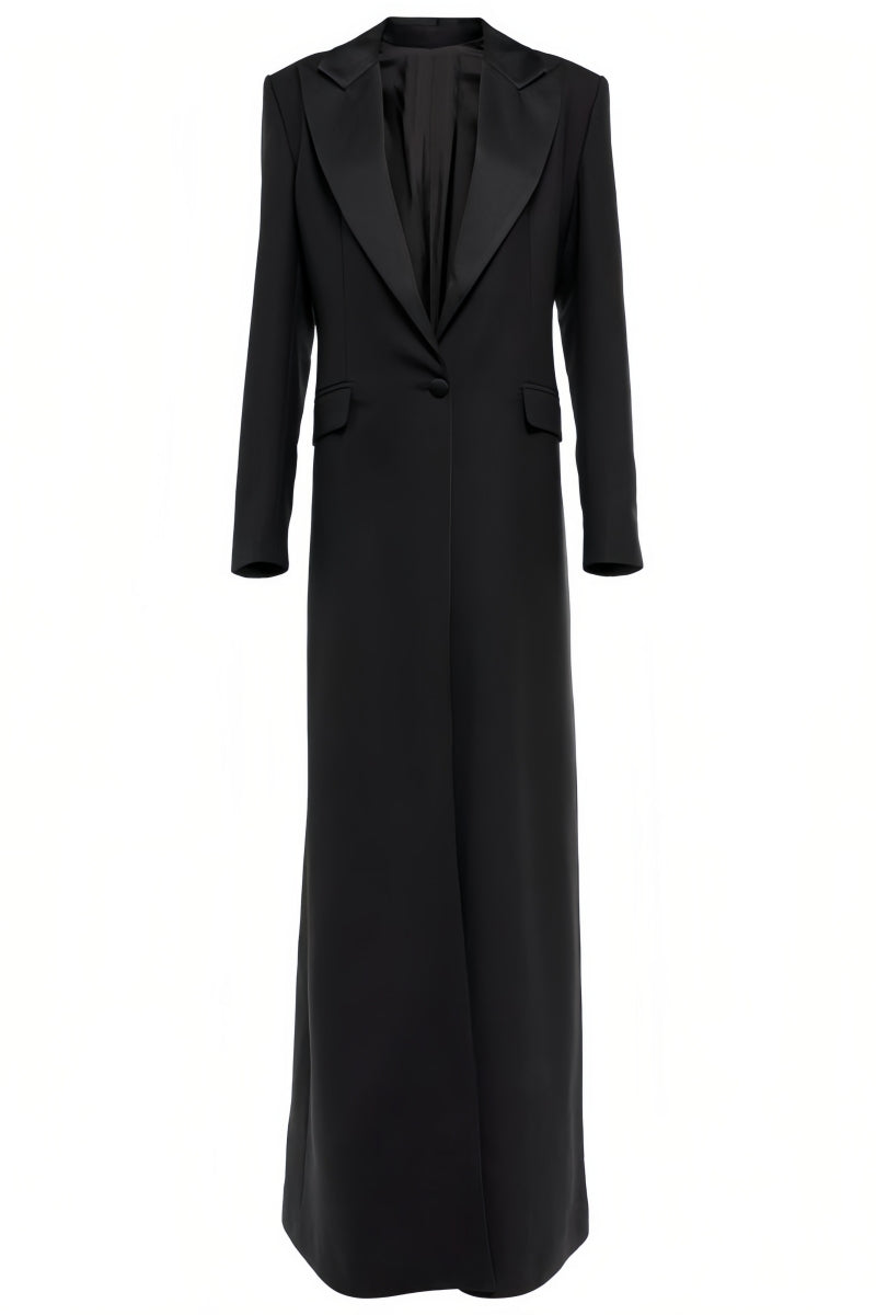 Eira One Button Satin Maxi Dress