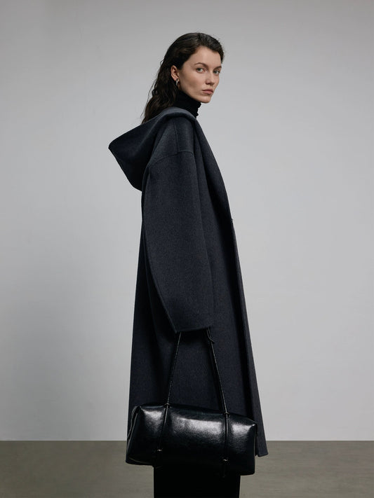 Hooded Long Woolen Coat