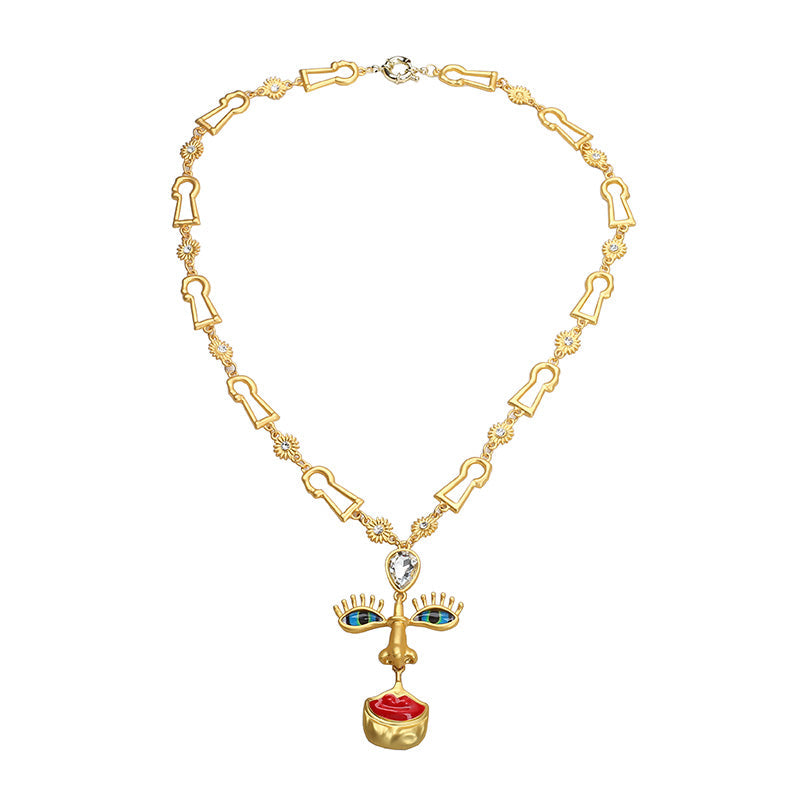 Eye-catching Abstract Face Pendant Necklace