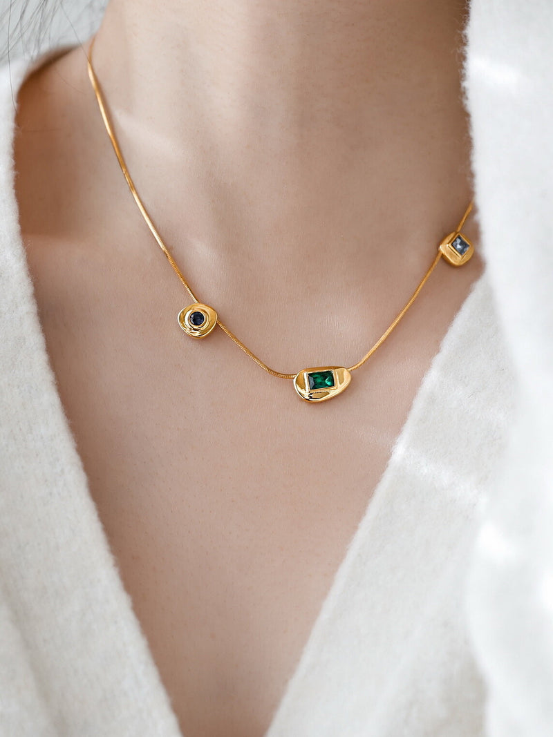 Lucia Multi-gemstone Gold-plated Necklace
