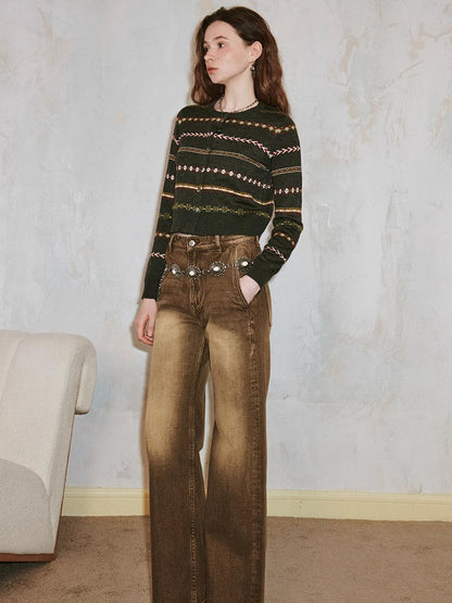 Fair Isle Cropped Cardigan
