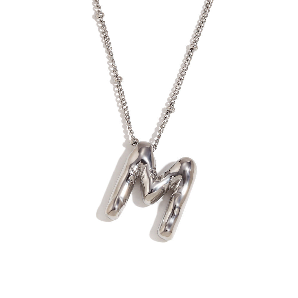 Aiyanah Glossy Bubble Letter Necklace