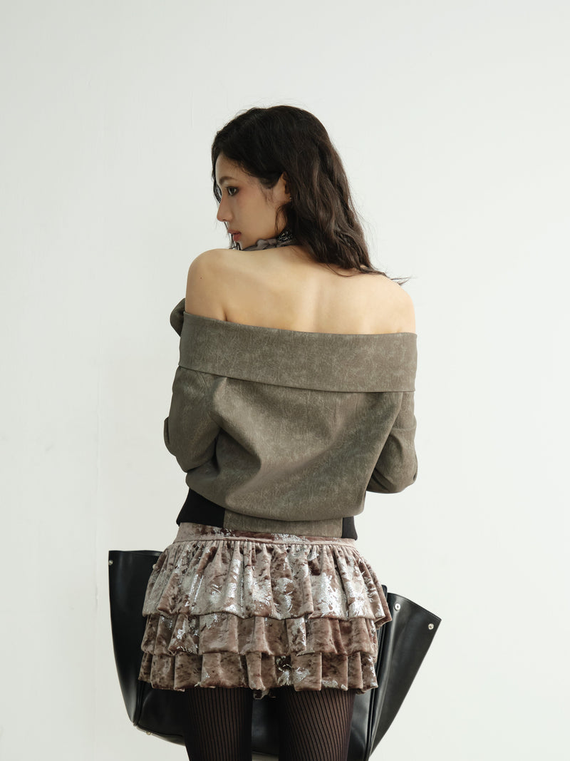 Velvet Ruffle Tank Mini Dress
