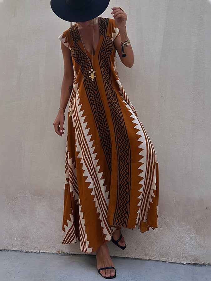 Beach Dates Print A-line Maxi Dress