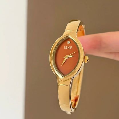 Oval Bracelet Watch With Metal Strap