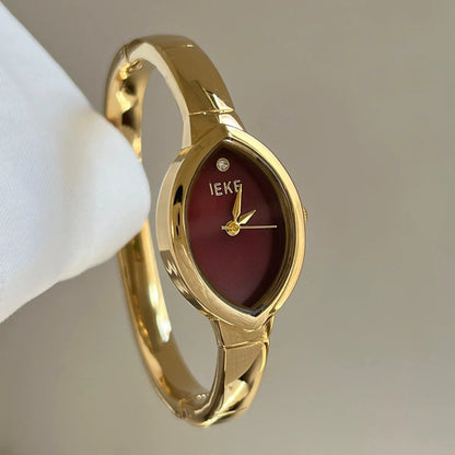 Oval Bracelet Watch With Metal Strap