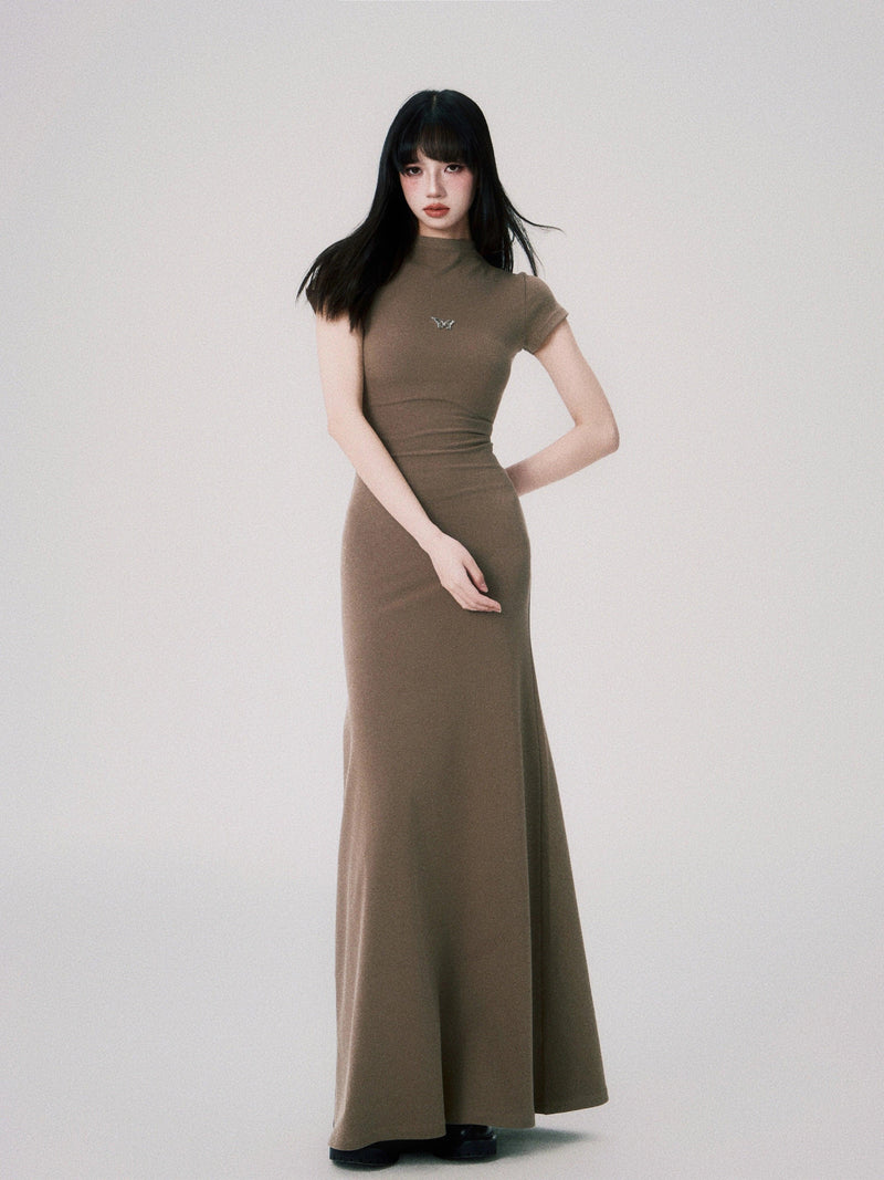 Luluswings Butterfly Emblem Fitted Maxi Dress - Evening Gown