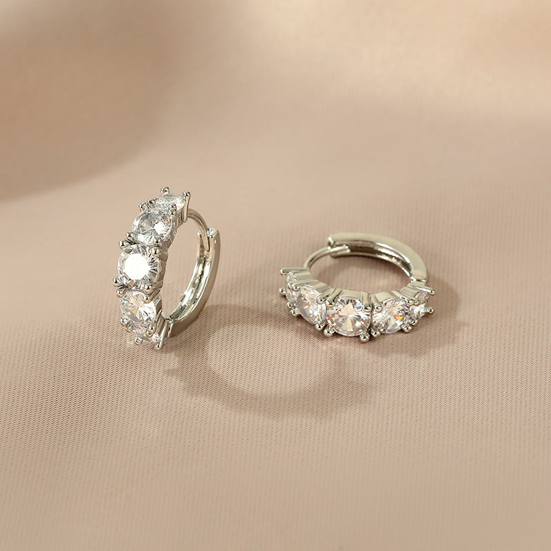 Josette Inlaid Zircon Circle Earrings