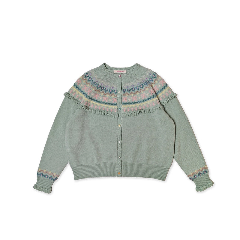 Fringe Fairisle Crochet Cardigan