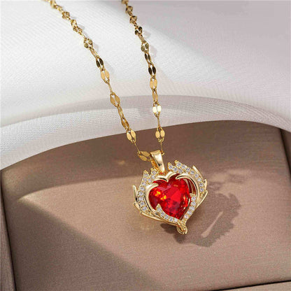 Sanvi Iridescent Heart Necklace