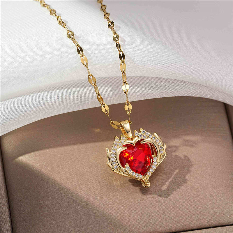 Sanvi Iridescent Heart Necklace