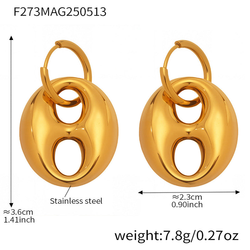 Lorelei Polished Coffee Bean Earrings